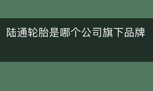 陆通轮胎是哪个公司旗下品牌