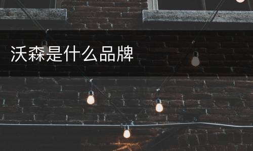 沃森是什么品牌