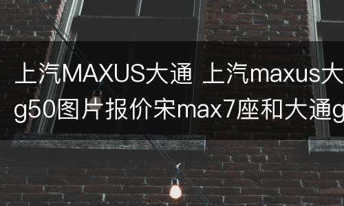 上汽MAXUS大通 上汽maxus大通g50图片报价宋max7座和大通g50 plus