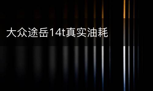 大众途岳14t真实油耗