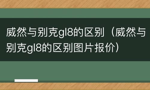 威然与别克gl8的区别（威然与别克gl8的区别图片报价）