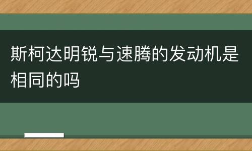 斯柯达明锐与速腾的发动机是相同的吗
