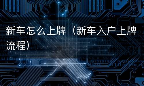 新车怎么上牌（新车入户上牌流程）