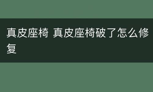 真皮座椅 真皮座椅破了怎么修复