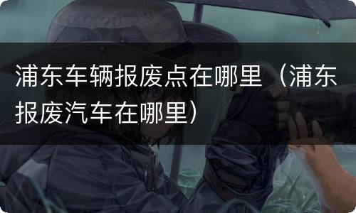 浦东车辆报废点在哪里（浦东报废汽车在哪里）