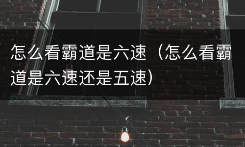 怎么看霸道是六速（怎么看霸道是六速还是五速）