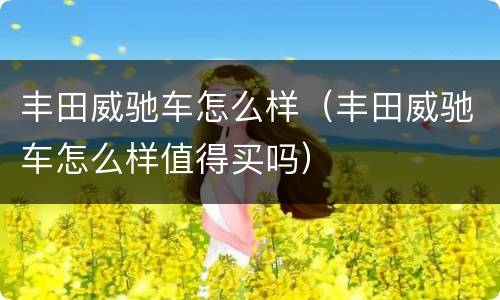 丰田威驰车怎么样（丰田威驰车怎么样值得买吗）