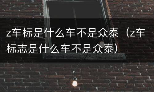z车标是什么车不是众泰（z车标志是什么车不是众泰）