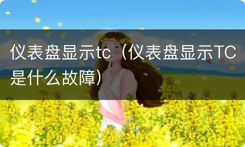 仪表盘显示tc（仪表盘显示TC是什么故障）