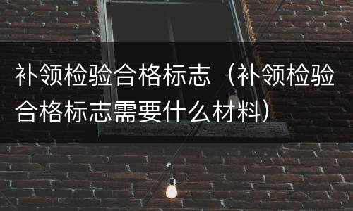 补领检验合格标志（补领检验合格标志需要什么材料）
