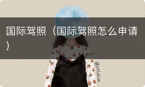 国际驾照（国际驾照怎么申请）