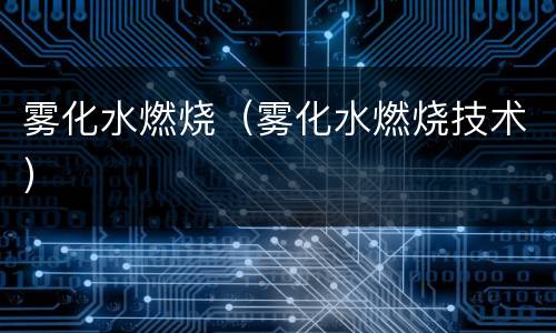 雾化水燃烧（雾化水燃烧技术）