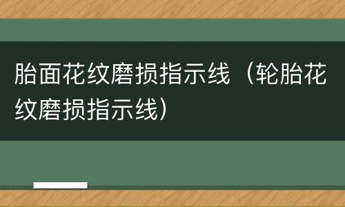 胎面花纹磨损指示线（轮胎花纹磨损指示线）