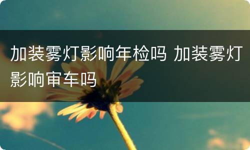 加装雾灯影响年检吗 加装雾灯影响审车吗