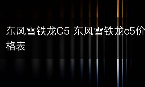 东风雪铁龙C5 东风雪铁龙c5价格表
