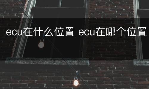 ecu在什么位置 ecu在哪个位置