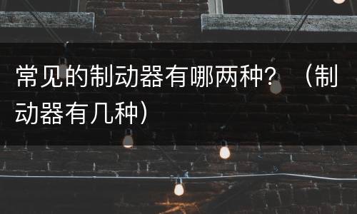 常见的制动器有哪两种？（制动器有几种）