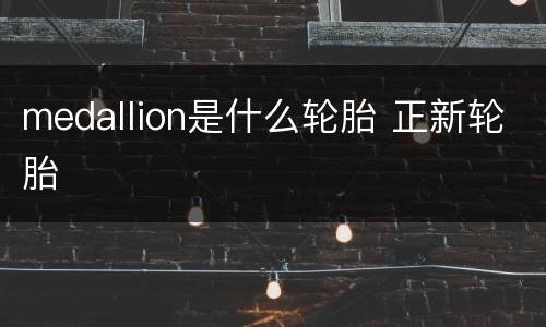 medallion是什么轮胎 正新轮胎