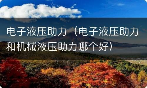 电子液压助力（电子液压助力和机械液压助力哪个好）