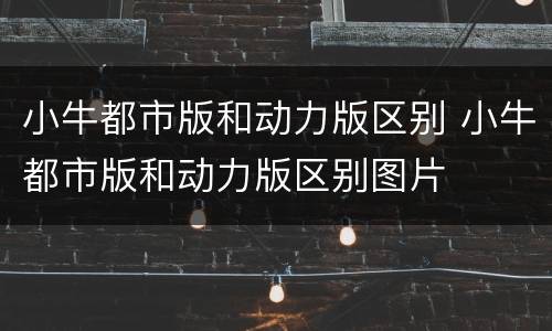 小牛都市版和动力版区别 小牛都市版和动力版区别图片