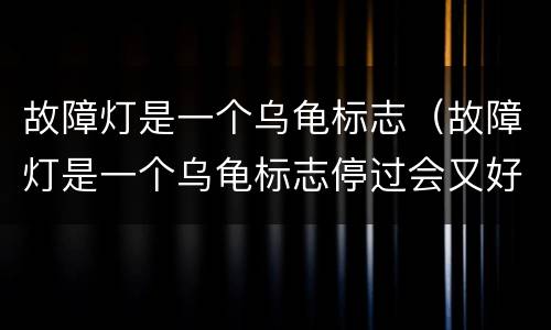 故障灯是一个乌龟标志（故障灯是一个乌龟标志停过会又好了正常行驶）