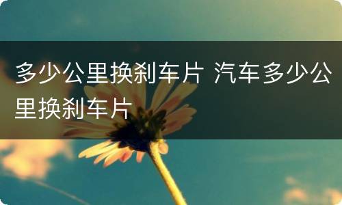 多少公里换刹车片 汽车多少公里换刹车片