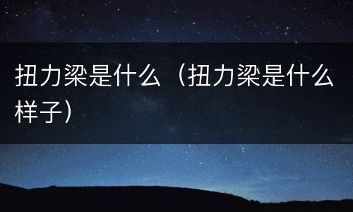 扭力梁是什么（扭力梁是什么样子）