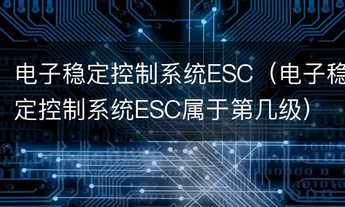 电子稳定控制系统ESC（电子稳定控制系统ESC属于第几级）