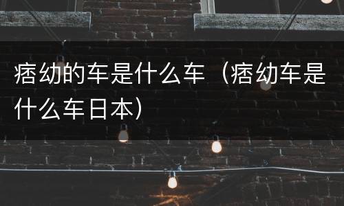 痞幼的车是什么车（痞幼车是什么车日本）