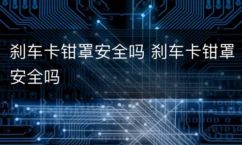 刹车卡钳罩安全吗 刹车卡钳罩安全吗