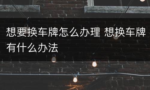 想要换车牌怎么办理 想换车牌有什么办法