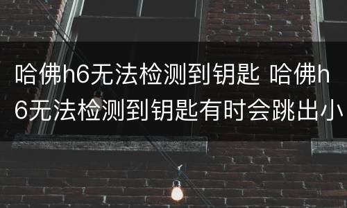 哈佛h6无法检测到钥匙 哈佛h6无法检测到钥匙有时会跳出小车带锁的图形