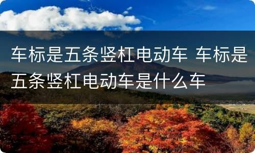 车标是五条竖杠电动车 车标是五条竖杠电动车是什么车