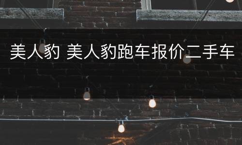 美人豹 美人豹跑车报价二手车