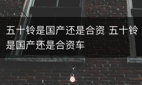 五十铃是国产还是合资 五十铃是国产还是合资车