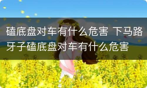 磕底盘对车有什么危害 下马路牙子磕底盘对车有什么危害