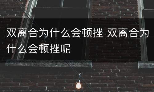 双离合为什么会顿挫 双离合为什么会顿挫呢