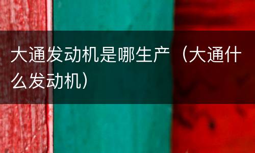 大通发动机是哪生产（大通什么发动机）