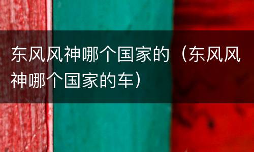 东风风神哪个国家的（东风风神哪个国家的车）
