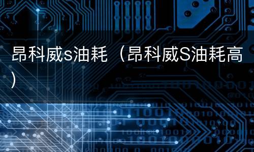 昂科威s油耗（昂科威S油耗高）