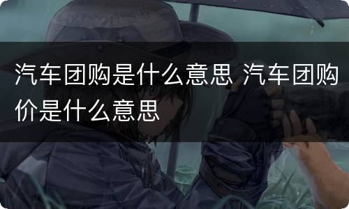 汽车团购是什么意思 汽车团购价是什么意思