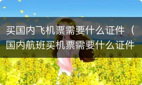 买国内飞机票需要什么证件（国内航班买机票需要什么证件）