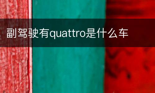 副驾驶有quattro是什么车