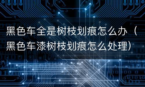 黑色车全是树枝划痕怎么办（黑色车漆树枝划痕怎么处理）