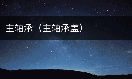 主轴承（主轴承盖）