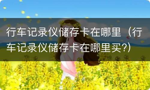 行车记录仪储存卡在哪里（行车记录仪储存卡在哪里买?）