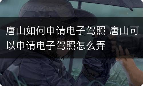 唐山如何申请电子驾照 唐山可以申请电子驾照怎么弄