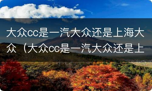 大众cc是一汽大众还是上海大众（大众cc是一汽大众还是上海大众）