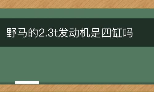 野马的2.3t发动机是四缸吗