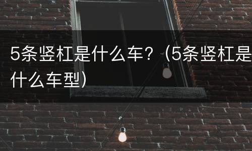 5条竖杠是什么车?（5条竖杠是什么车型）